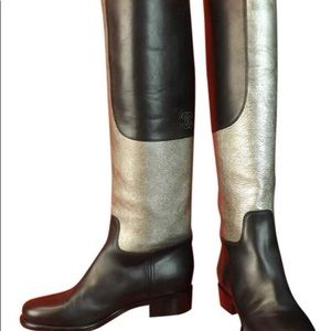 CHANEL boots Black and silver riding boots